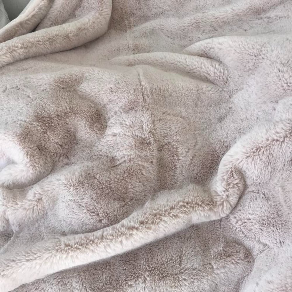 Anthropologie Sophie Faux Fur Throw Blanket